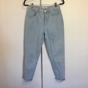 light wash high waisted mom jeans